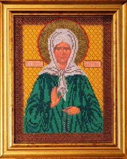 В155 Набор для вышивания бисером 'Кроше' 'Матрона Московская', 20x25 см арт. АРС-49858-1-АРС0000802570