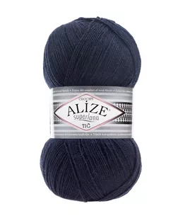 Пряжа ALIZE 'Superlana TIG' 100гр. 570м. (25%шерсть, 75%акрил) (58 темно-синий) арт. АРС-51500-1-АРС0001236476