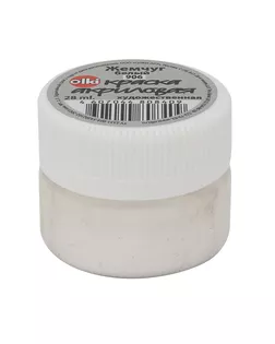 Краска акриловая художественная 'Металлик' 28мл, Olki (8409 белый жемчуг) арт. АРС-52283-1-АРС0001164519