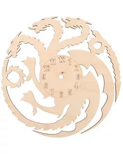 L-2318 Деревянная заготовка Циферблат для часов с арабскими цифрами 'Змей Горыныч' d23см Astra&Craft арт. АРС-55063-1-АРС0001279725