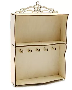 L-717 Деревянная заготовка ключница на 5 крючков 'Вензелёк' 18,5*27,5*6 см, Астра арт. АРС-7239-1-АРС0001131699