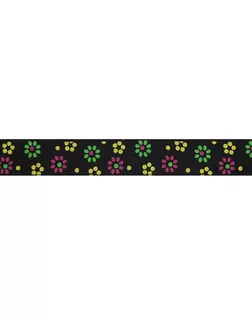 Лента репсовая 'Цветочки мелкие ш.1,5см 45,72м (15151 черный) арт. АРС-7780-1-АРС0001141680