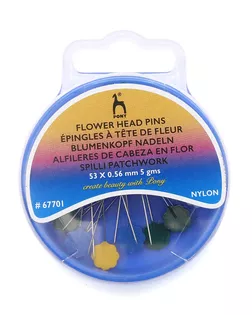 67701 Булавки с цветной головкой в форме цветка 0,53мм/53мм, сталь/пластик, 5гр PONY арт. АРС-13694-1-АРС0001209085