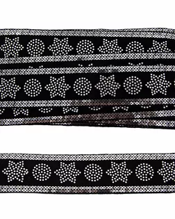 Тесьма отд. 0402-7744 с пайетками и стразами, 4,3см 10м арт. АРС-19515-1-АРС0000831254