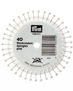 028601 Булавки с жемчужной головкой, серебристый цв. 0,65*38мм Prym арт. АРС-21428-1-АРС0000850795