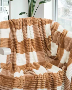 Плед флисовый 'квадро' карамель 150х200 арт. 4001 арт. АРТД-5678-1-АРТД0255031