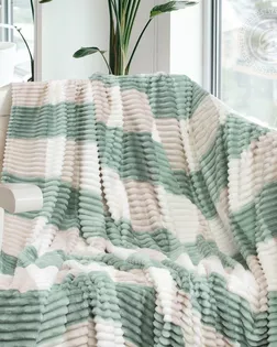 Плед флисовый 'квадро' мята 220х200 арт. 4003 арт. АРТД-5679-3-АРТД0255047