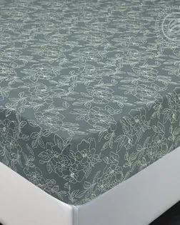 Простыня трик. на резинке 140*200 арт. 253 цветы зеленые арт. АРТД-5991-4-АРТД0279901