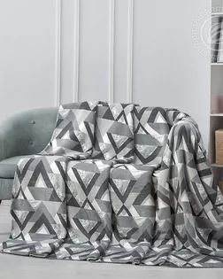 Плед флисовый 'клетка' 180*200,серо/черный арт. 18-2/6 арт. АРТД-4604-1-АРТД0281673