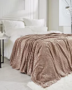 Плед флисовый 'узор' 180*200, бежевый арт. 18-014 арт. АРТД-6069-4-АРТД0283818