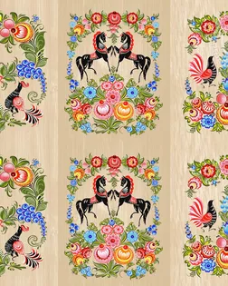 Ткань Роспись рогожка 150см рис. 13183-1 арт. АРТД-4733-1-АРТД0285316