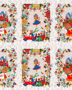 Ткань Московские мишки рогожка ш.150см рис. 13496-1 арт. АРТД-5426-1-АРТД0290700