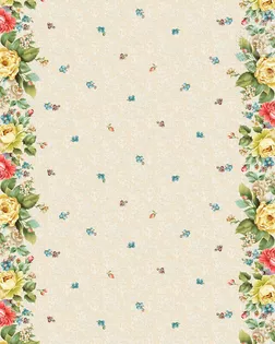 Ткань Пионы скатерть рогожка ш.150см рис. 13543-1 арт. АРТД-6697-1-АРТД0292473
