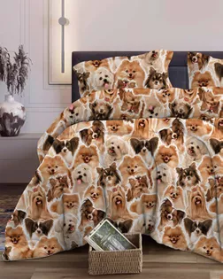 Бязь арт. 262/7 С набивная   шир.220 пл.120+-6  рис 364 Лучший друг  вид  1/1 бежевый арт. ХБ-1927-1-Б00433.090