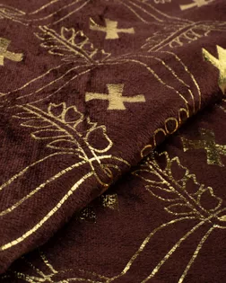 Бархат с тесненным принтом "Крест" ритуальный 133гр/м.кв. арт. РТБ-6-1-24352.001