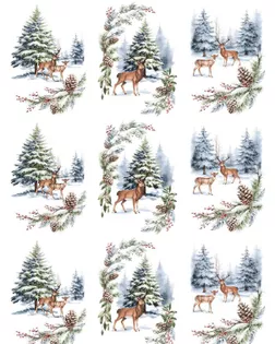 Рогожка 150 см набивная арт 904 "Тейково" рис 29293/1 "У снежных берегов" арт. РЖК-348-1-1949.097