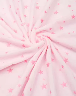 Вельбоа DTY PRINT 220GSM 180СМ STAR pink (звезды розовые) арт. ТК10-4-2-ВЛ-01-024-РЗ