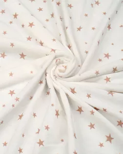 Вельбоа DTY PRINT 220GSM 180СМ STAR ekru (звезды бежевые) арт. ТК10-4-3-ВЛ-01-024-ЭК
