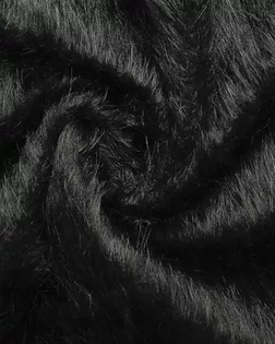 Искусственный мех на трикотажной основе, с ворсом средней длины, чёрного цвета арт. ГТ-9725-1-ГТ16-11713-1-38-1