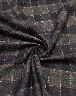 Твидовая костюмная ткань в клетку , цвет черно-серый с красным арт. ГТ-8402-1-ГТ-17-10315-4-21-1