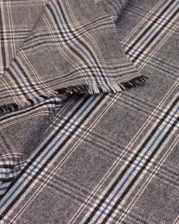 Костюмная фланель в клетку, серо-синий цвет арт. ГТ-6246-1-ГТ-17-8007-4-21-3