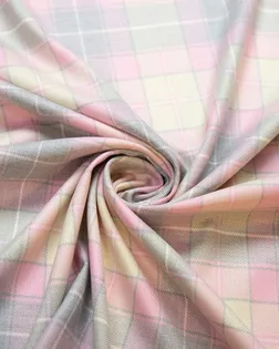 Костюмная ткань  в клетку, цвет серо-розовый арт. ГТ-8658-1-ГТ-17-8650-4-21-1