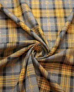 Двухсторонняя костюмная ткань в клетку с люрексом, цвет рыже-серый арт. ГТ-7106-1-ГТ-17-8762-4-21-1