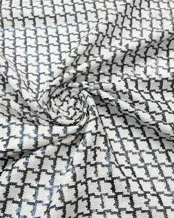 Ткань плательная с пайетками в клетку, цвет сине-белый арт. ГТ-8116-1-ГТ-25-9939-4-21-1