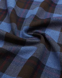 Двухслойная пальтовая ткань с крупную клетку, сине-коричневый цвет арт. ГТ-5509-1-ГТ-26-7259-4-21-1