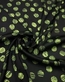 Блузочно-плательная ткань с рисунком "неоновые горохи" на черном фоне арт. ГТ-8472-1-ГТ-28-10361-2-21-1