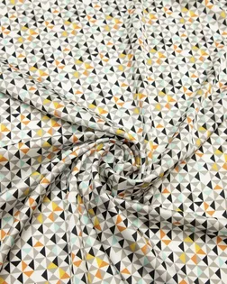 Блузочно-плательная ткань с рисунком "треугольники", мультиколор арт. ГТ-8474-1-ГТ-28-10363-14-21-1