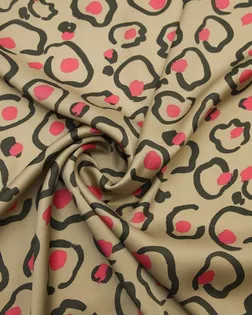 Вискозная плательная принтованная ткань цвета кофе с молоком арт. ГТ-8545-1-ГТ-28-10476-2-21-1