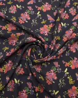 Плательная ткань темного синего цвета с цветочным принтом арт. ГТ-8549-1-ГТ-28-10488-2-21-1