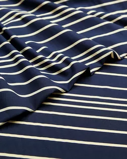 Плательная ткань в горизонтальную полоску на темно-синем фоне арт. ГТ-5075-1-ГТ-28-6735-3-21-1