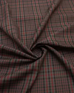 Плащевая ткань на тренч, в клетку, цвет бордово-серый арт. ГТ-8363-1-ГТ-29-10226-4-21-1