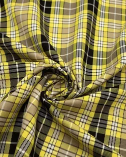 Плащевая ткань на тренч, в клетку, цвет желто-бежевый арт. ГТ-8417-1-ГТ-29-10313-4-21-1