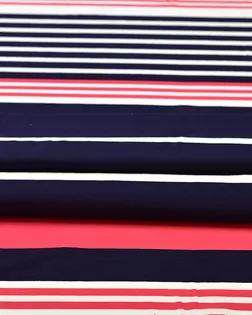 Трикотаж в полоску, цвета синий, густо-розовый и белый арт. ГТ-5789-1-ГТ-36-7521-3-21-2