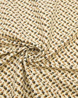 Костюмно-плательный хлопок с геометрическим принтом на молочном фоне арт. ГТ-8564-1-ГТ-38-10446-14-21-1