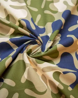 Хлопок рубашечно-плательный с рисунком милитари, оливково-синий цвет арт. ГТ-7367-1-ГТ-38-9053-2-21-1