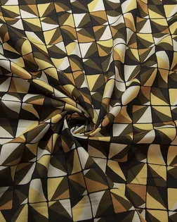 Хлопок костюмно-плательный с геометрическим рисунком, в коричневых цветах арт. ГТ-7377-1-ГТ-38-9175-14-21-1