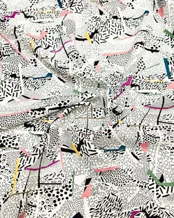 Штапель с геометрическим рисунком, фон белый арт. ГТ-8655-1-ГТ-43-10560-2-21-3