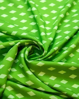 Штапель с геометрическим рисунком и бордюром, цвет черно-зеленый арт. ГТ-8607-1-ГТ-43-8727-14-21-1