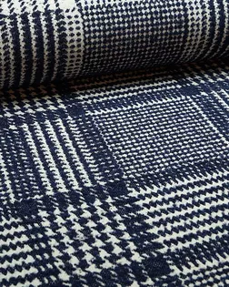 Ткань пальтовая тартан в белого и синего цветов арт. ГТ-1599-1-ГТ0045131