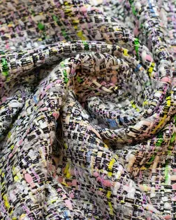 Двухсторонняя твидовая костюмная ткань, цвет черно-розовый мультиколор арт. ГТ-6359-1-ГТ-17-8108-6-21-1