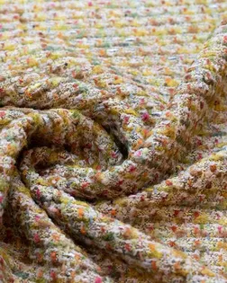 Двухсторонняя твидовая костюмная ткань, цвет золотисто-оливковый мультиколор арт. ГТ-6366-1-ГТ-17-8115-6-21-1