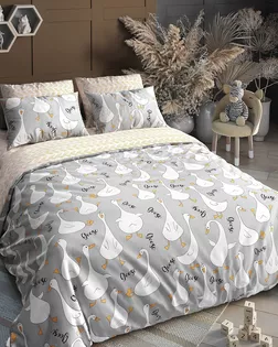 Поплин 150 ш. 105 гр. Гуси комп. рис. 7649/1 арт. ПДУ-59-1-Б00409.033