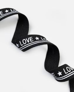 Лента лампас ш.2см (50м+/-3м) "LOVE"  черный / белый арт. ТЛ-241-1-47347