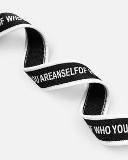 Лента лампас ш.2см (50м+/-3м) "Who you are" черный / белый арт. ТЛ-243-1-47349