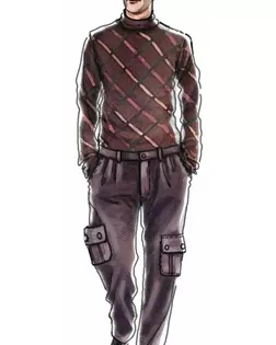 Выкройка: брюки с большими накладными карманами арт. ВКК-498-1-ЛК0006004