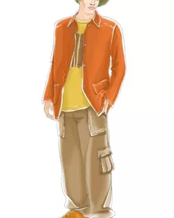 Выкройка: брюки с накладными карманами арт. ВКК-433-1-ЛК0006040